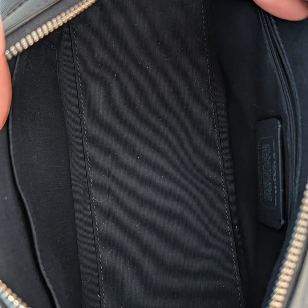 Coach Rowan Navy Blue Signature White Snowflakes Satchel Crossbody - Picture 9 of 10